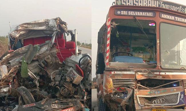 کلبرگی میں  کروزر اور لاری میں ٹکر، ایک ہی خاندان کے 5 افراد جاں بحق