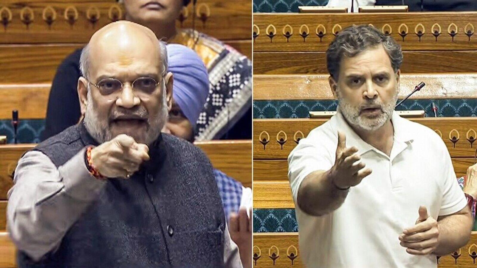 پارلیمنٹ میں بحث کے معاملے پر راہل گاندھی کا امت شاہ کو نشانہ، ’استعفیٰ دینے کی ہمت دکھائیں‘