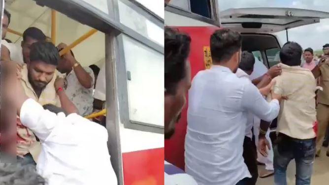 کلبرگی: بس کو پیچھے سے لاری نے ماری ٹکر، کھڑکی سے باہر نکلا مسافر کا ہاتھ کٹ گیا
