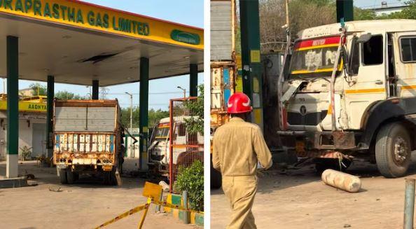 دہلی کے ٹکری کلاں میں سی این جی پمپ پر ٹرک دھماکے کا شکار، 3 افراد ہلاک