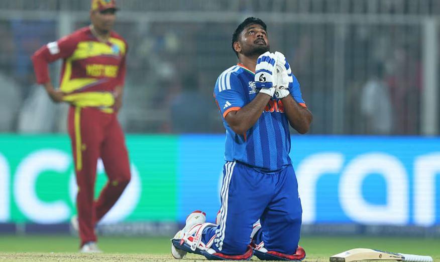 ٹی ٹوئنٹی ورلڈ کپ : سنجو سیمسن کی 97 رنز کی دھواں دار اننگ،  ہندوستان  نے ویسٹ انڈیز کو ہرا کر سیمی فائنل میں جگہ بنا لی