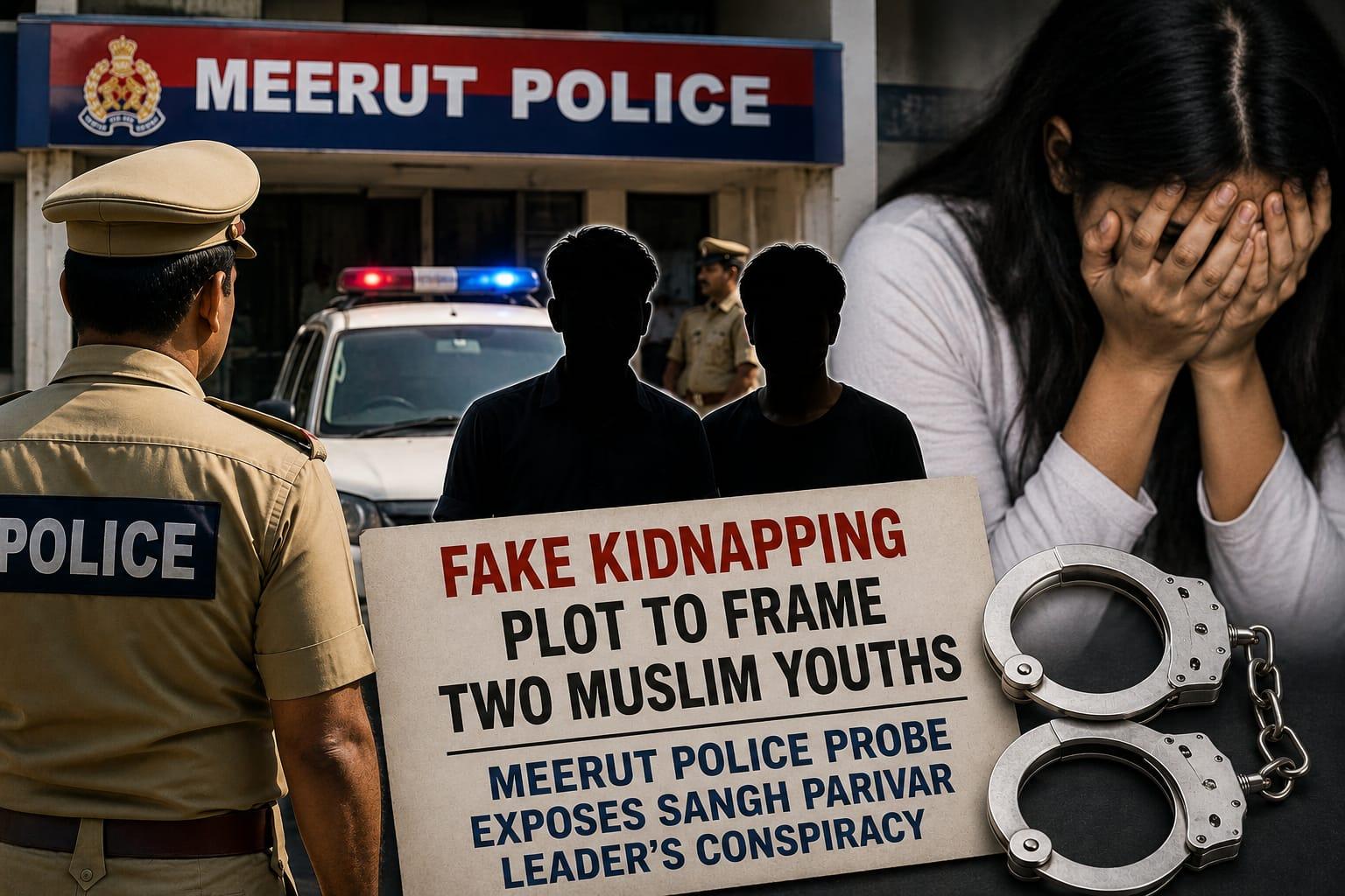دو مسلم نوجوانوں کو پھنسانے کے لیے خاتون کے اغوا کا ڈرامہ؛ میرٹھ پولیس کی تحقیقات میں سنگھ پریوار کے رہنما کی سازش بے نقاب