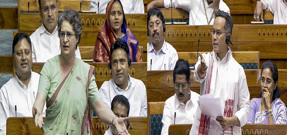 لوک سبھا اسپیکر اوم برلا کو ہٹانے کی تحریک پر پارلیمنٹ میں تلخ بحث، گوگوئی کے الزامات، پرینکا گاندھی کی کرن رجیجو پر سخت تنقید