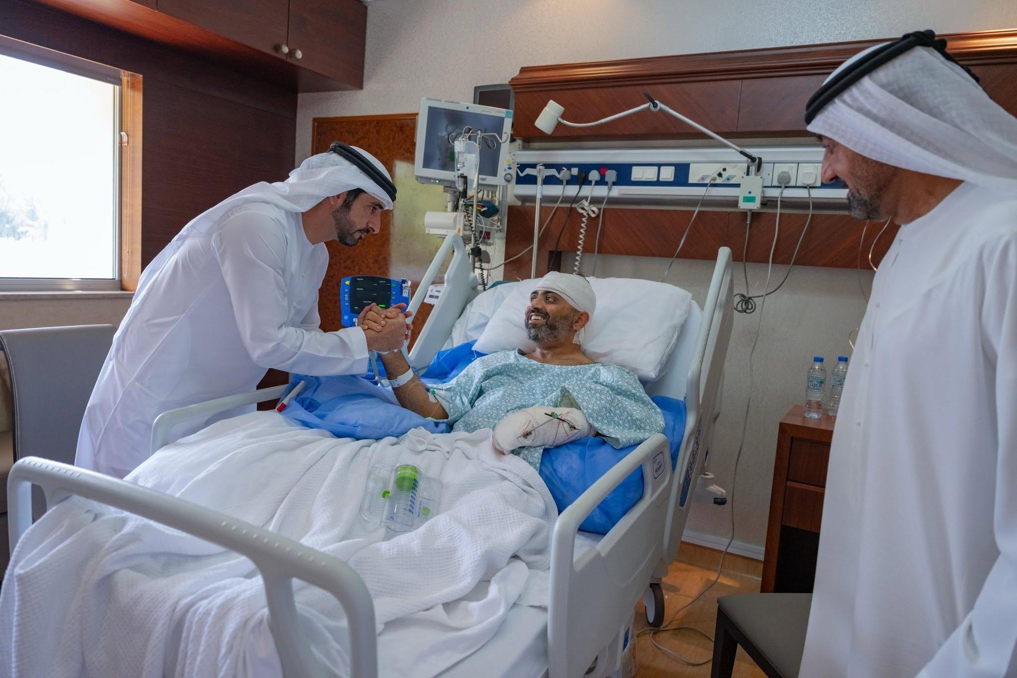 دبئی کے ولی عہد کی ہندوستانی پائلٹ اسمت مچھار سے اسپتال میں ملاقات، بہادری کی کی بھرپور تعریف