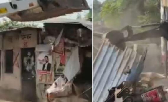لکھنؤ میں عدالت کے احاطے سے غیر قانونی چیمبر ہٹانے کے لیے بلڈوزر کارروائی، وکلاء سراپا احتجاج