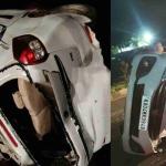 دھارواڑ: ٹرک سے بچنے کی کوشش میں کار ڈیوائیڈر سے ٹکرا کر پلٹ گئی، تین افراد ہلاک