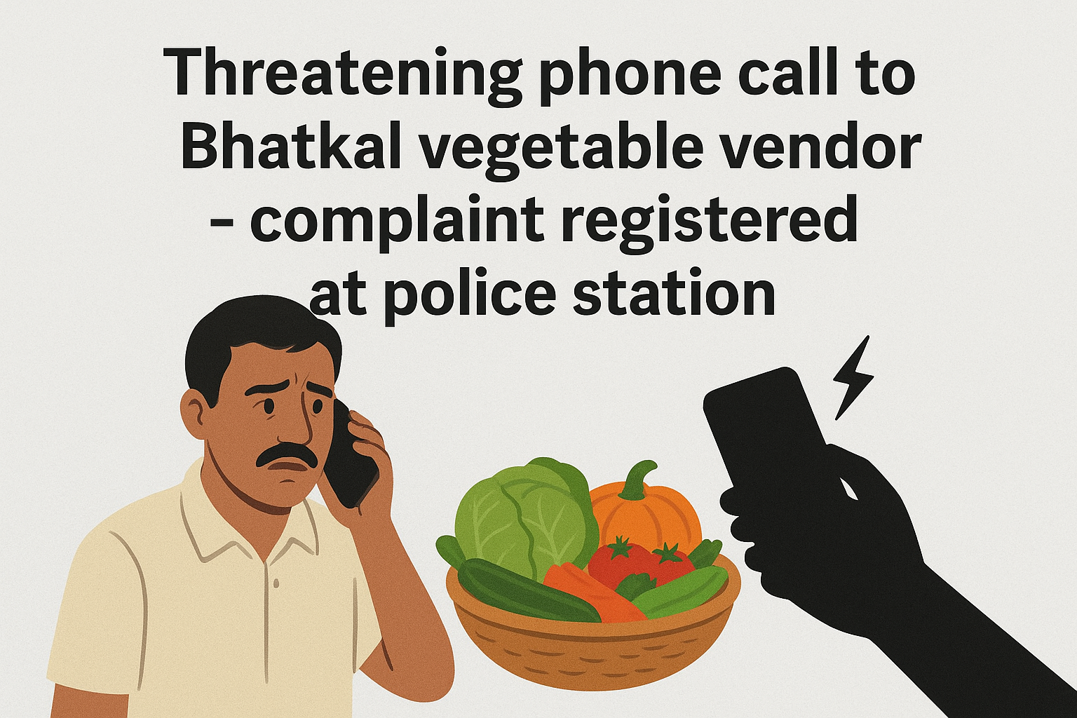 بھٹکل ترکاری بیوپاری کو دھمکی آمیز فون کال - پولیس اسٹیشن میں درج ہوئی شکایت