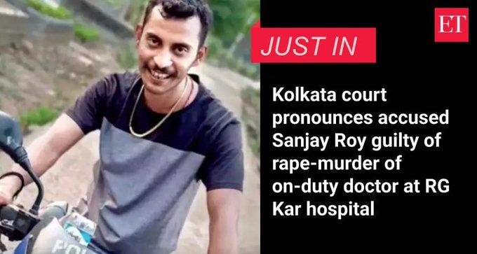آر جی کر عصمت دری و قتل کیس: سنجے رائے کو قصوروار قرار، سزا 20 جنوری کو ہوگی