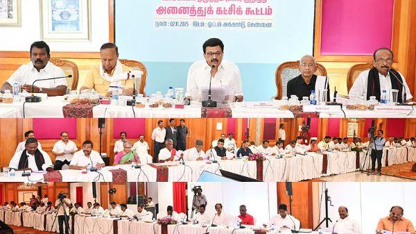 ایس آئی آر کے خلاف متحدہ محاذ، اسٹالن کی قیادت میں 49 سیاسی جماعتوں کا اجلاس، ووٹر فہرست کی نظرِثانی فوری روکنے کا مطالبہ